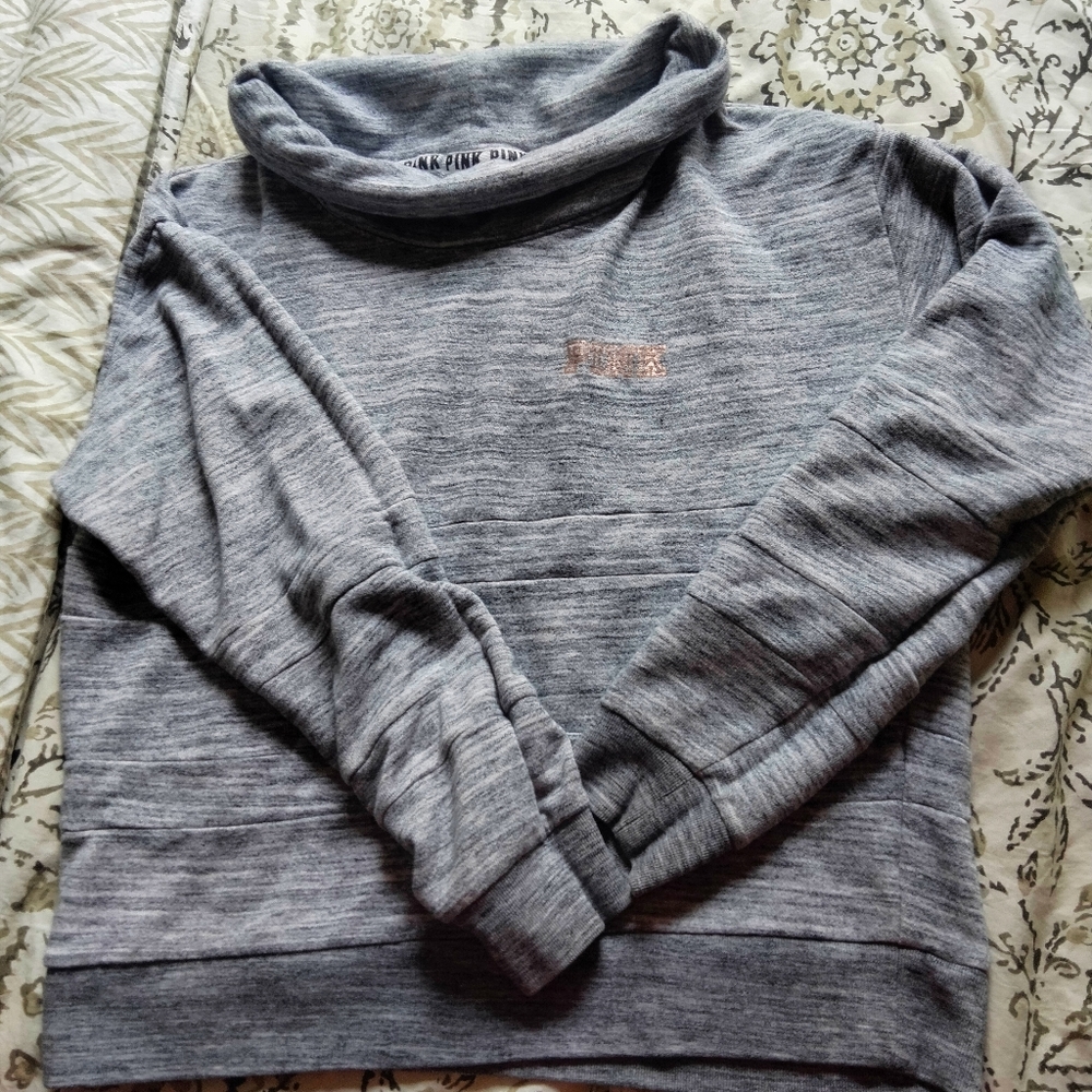 ⚡PINK VS Cowl Neck Cropped Sweatshirt